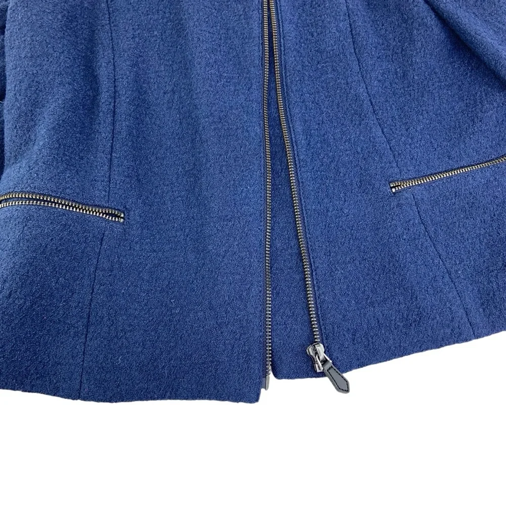 Talbots Asymmetrical Zip Front Blazer Jacket in Navy Blue - Picture 5 of 6